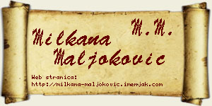 Milkana Maljoković vizit kartica